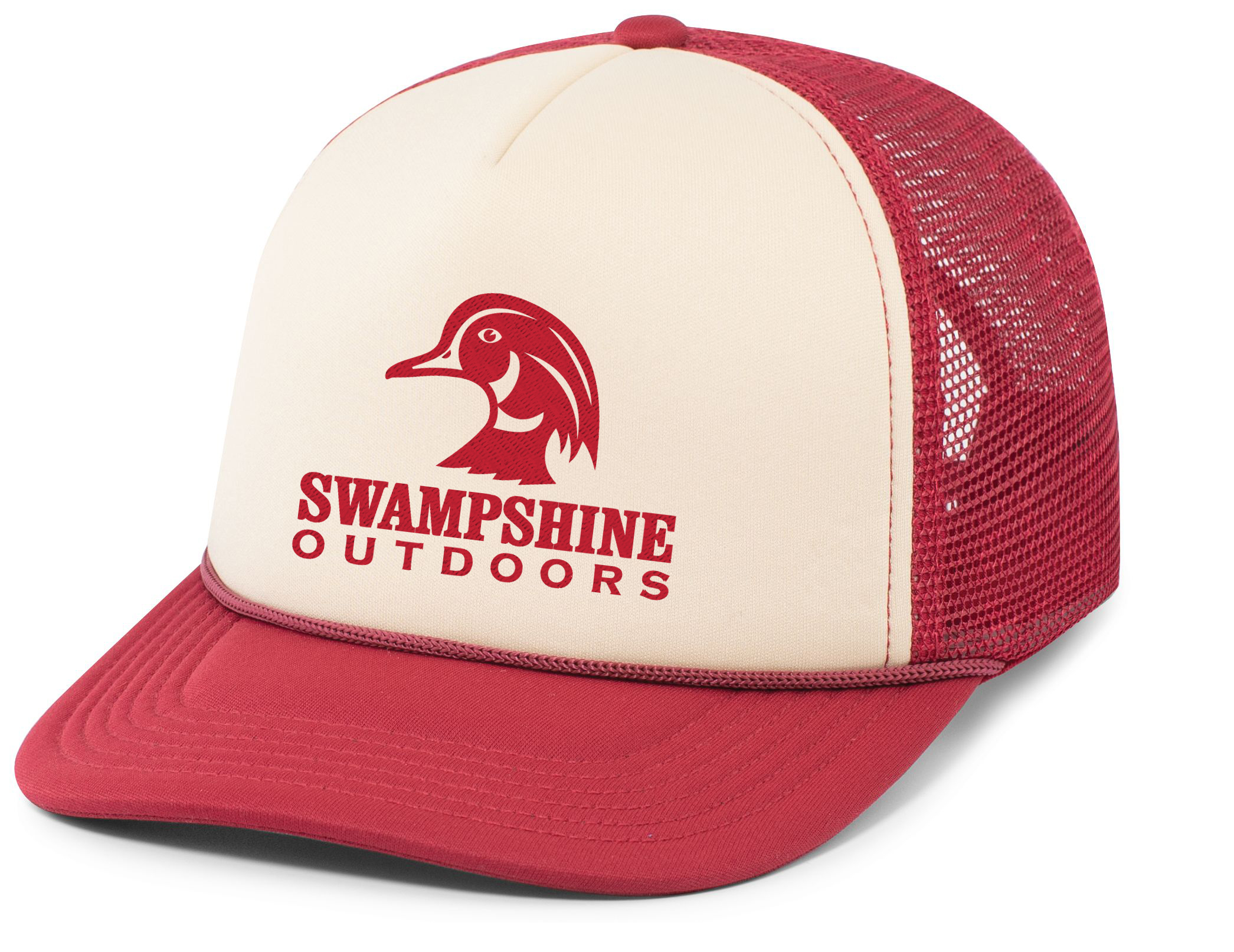 Swampshine Outdoors Embroidered American Flag Duck Logo Mens Mesh