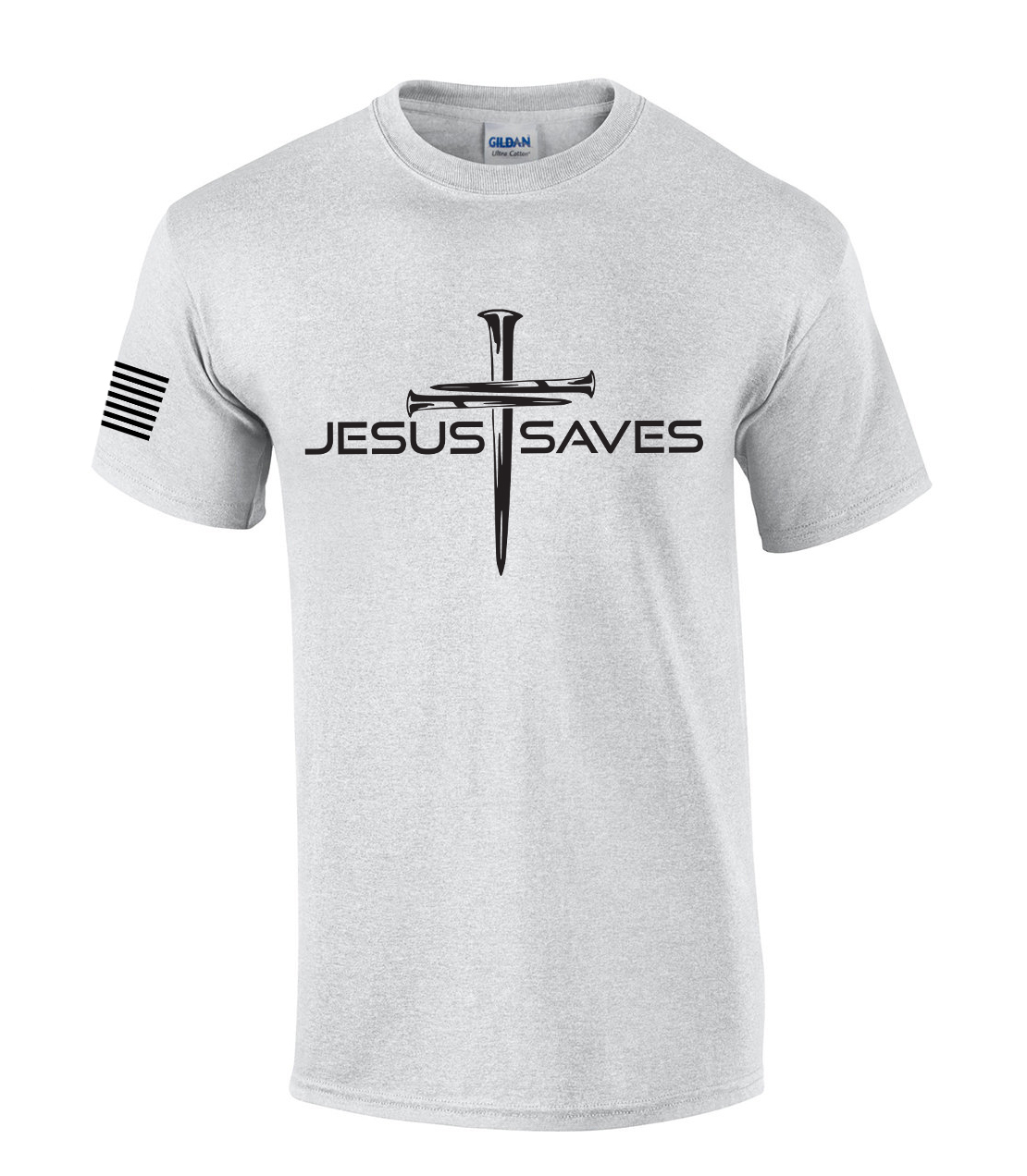 Mens Christian Shirt Nail Cross Jesus Saves Short Sleeve T-shirt Graphic Tee - Bild 4 von 4