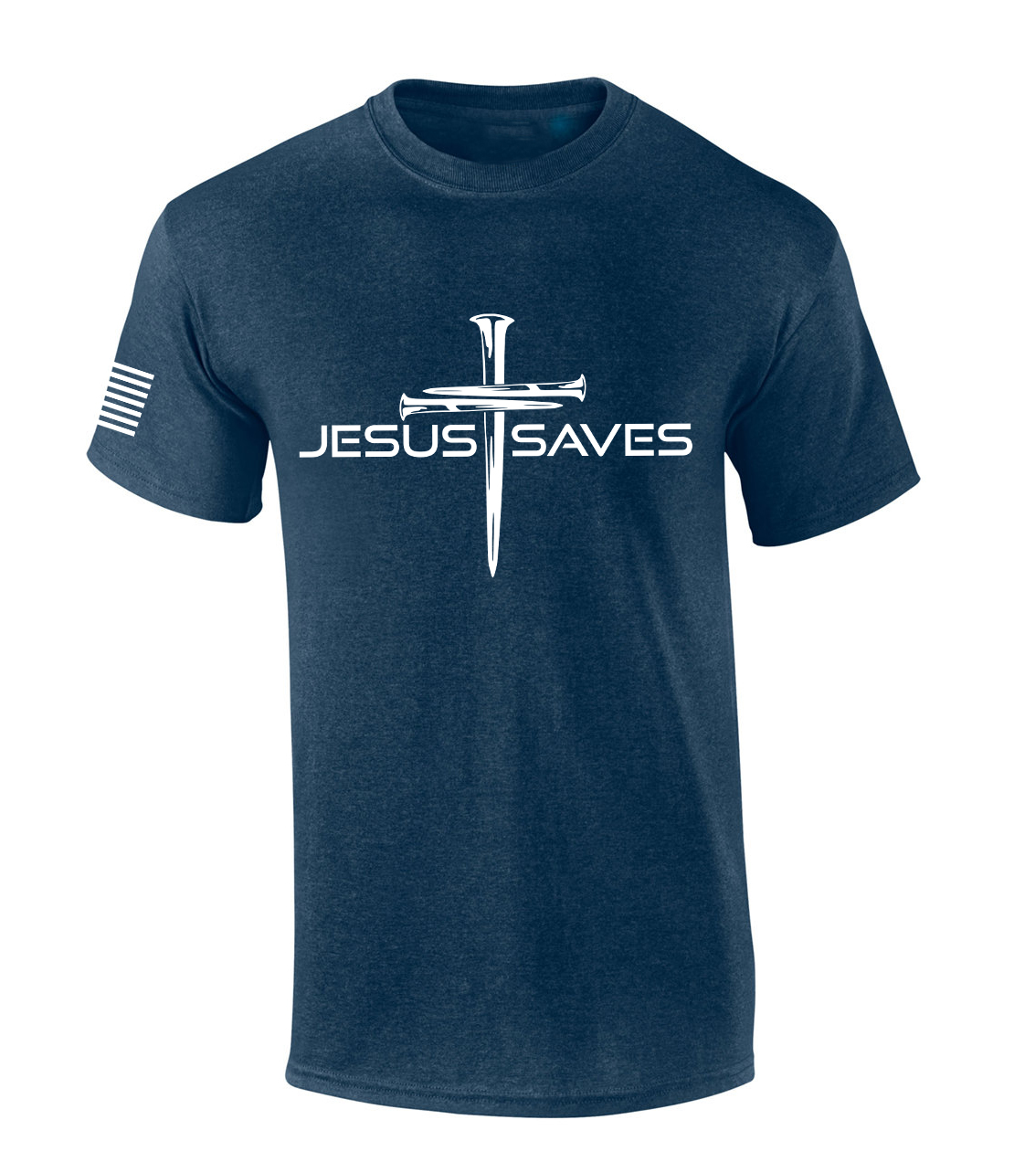 Mens Christian Shirt Nail Cross Jesus Saves Short Sleeve T-shirt Graphic Tee - Bild 2 von 4