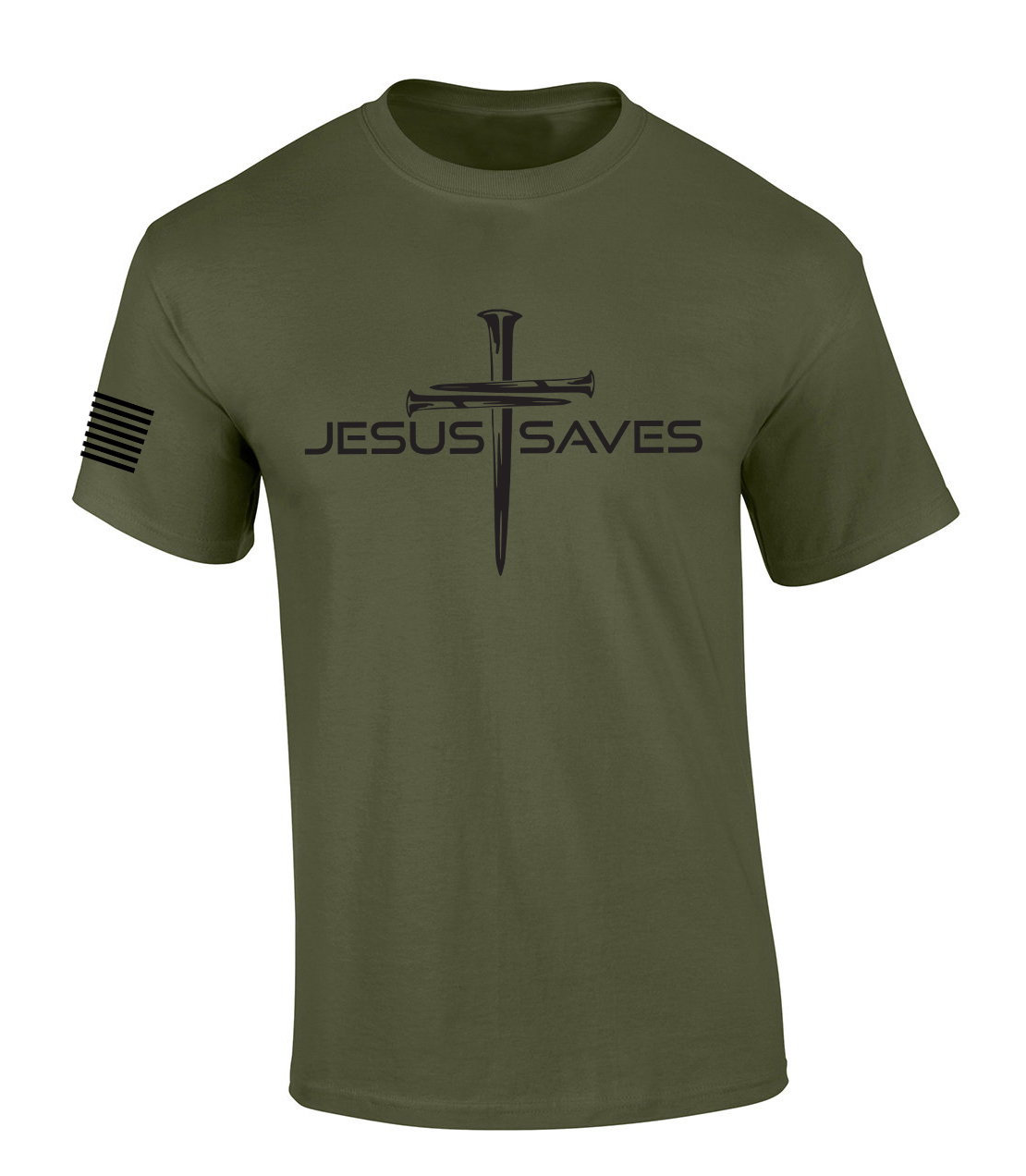 Mens Christian Shirt Nail Cross Jesus Saves Short Sleeve T-shirt Graphic Tee - Bild 3 von 4