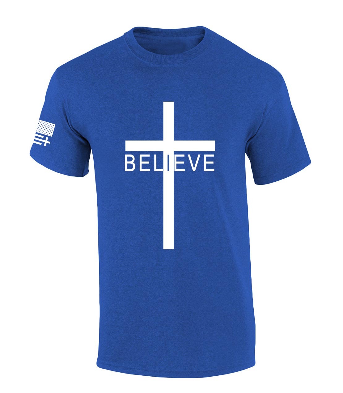 Mens Christian Tshirt Believer Cross Jesus Short Sleeve T-shirt - Picture 4 of 5