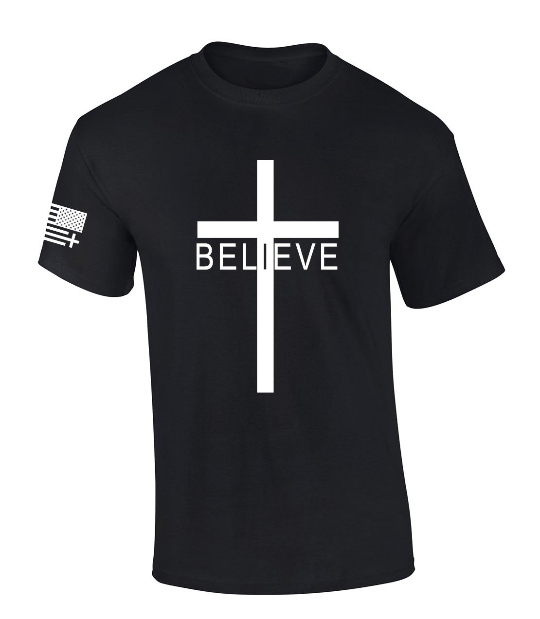 Mens Christian Tshirt Believer Cross Jesus Short Sleeve T-shirt - Picture 2 of 5