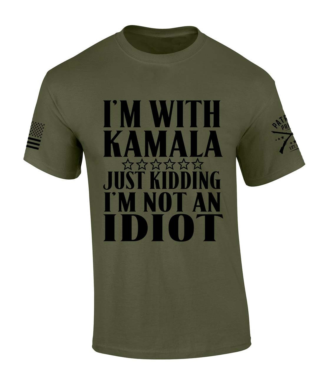 Trenz Shirt Company I'm With Kamala Just Kidding I'm Not An Idiot Funny Trump - Picture 2 of 6