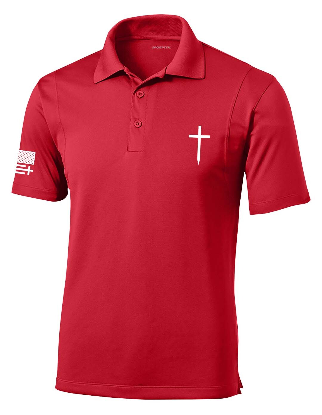 Trenz Shirt Company Mens Christian Polo Embroidered Cross Golf Polo - Picture 8 of 10