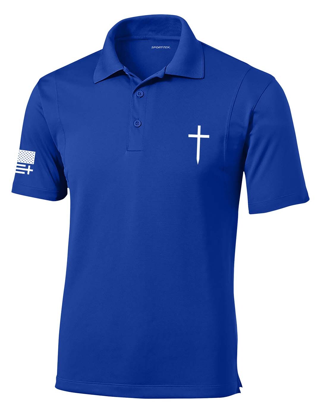 Trenz Shirt Company Mens Christian Polo Embroidered Cross Golf Polo - Picture 9 of 10