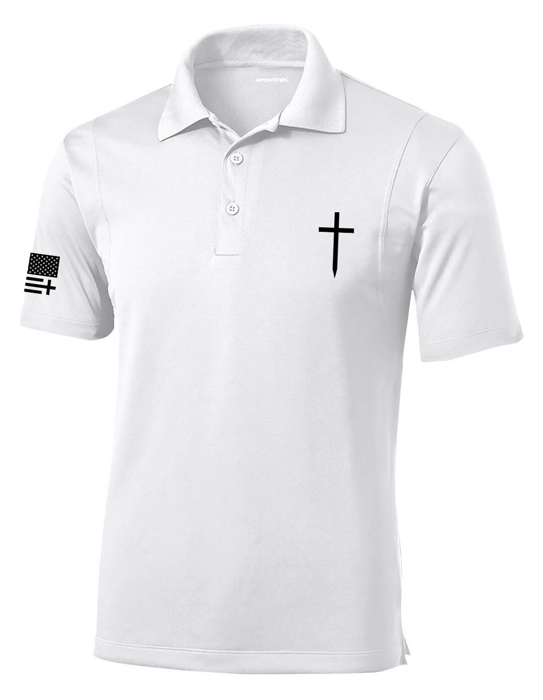 Trenz Shirt Company Mens Christian Polo Embroidered Cross Golf Polo - Picture 10 of 10
