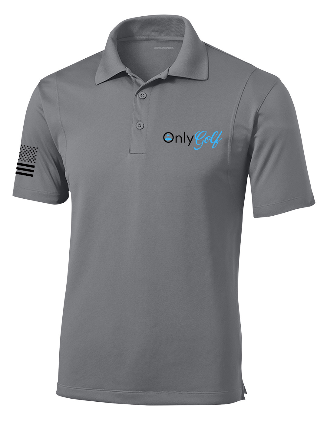 Trenz Shirt Company OnlyGolf Funny Embroidered Golf Polo American Flag Sleeve - Picture 2 of 4