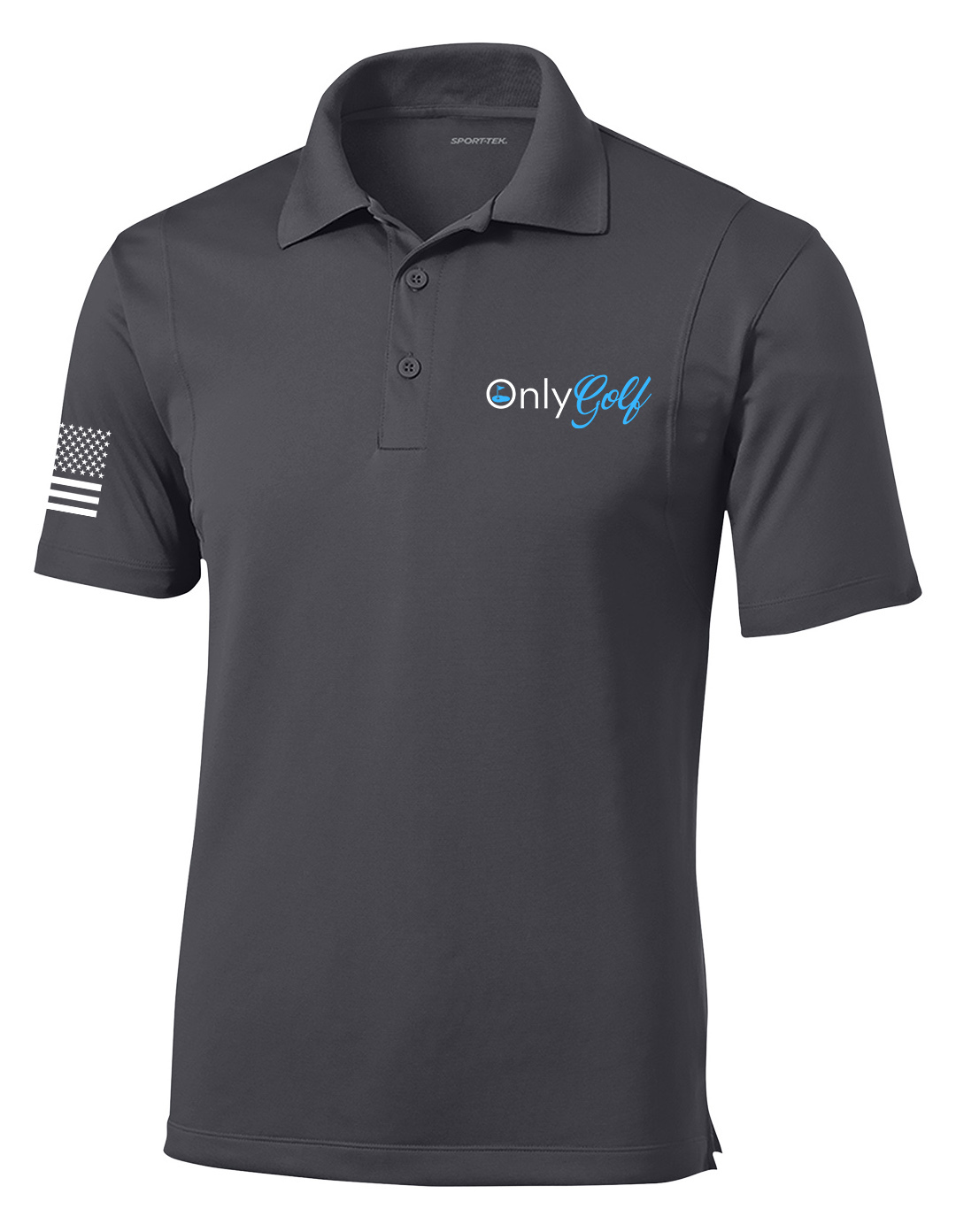 Trenz Shirt Company OnlyGolf Funny Embroidered Golf Polo American Flag Sleeve - Picture 3 of 4