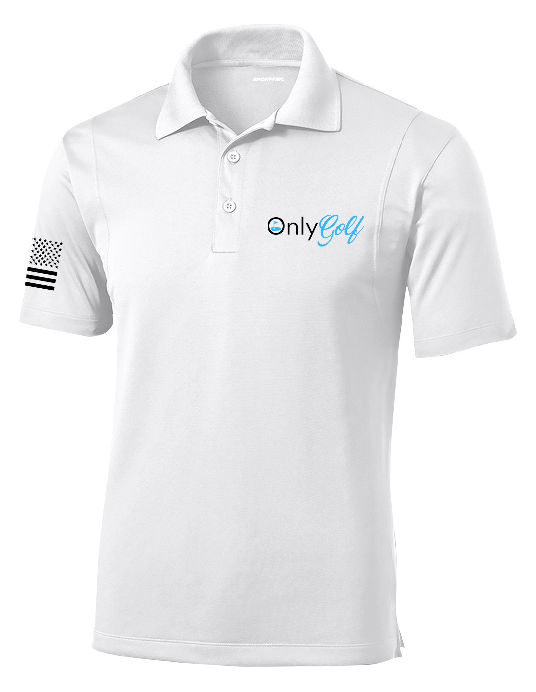 Trenz Shirt Company OnlyGolf Funny Embroidered Golf Polo American Flag Sleeve - Picture 4 of 4