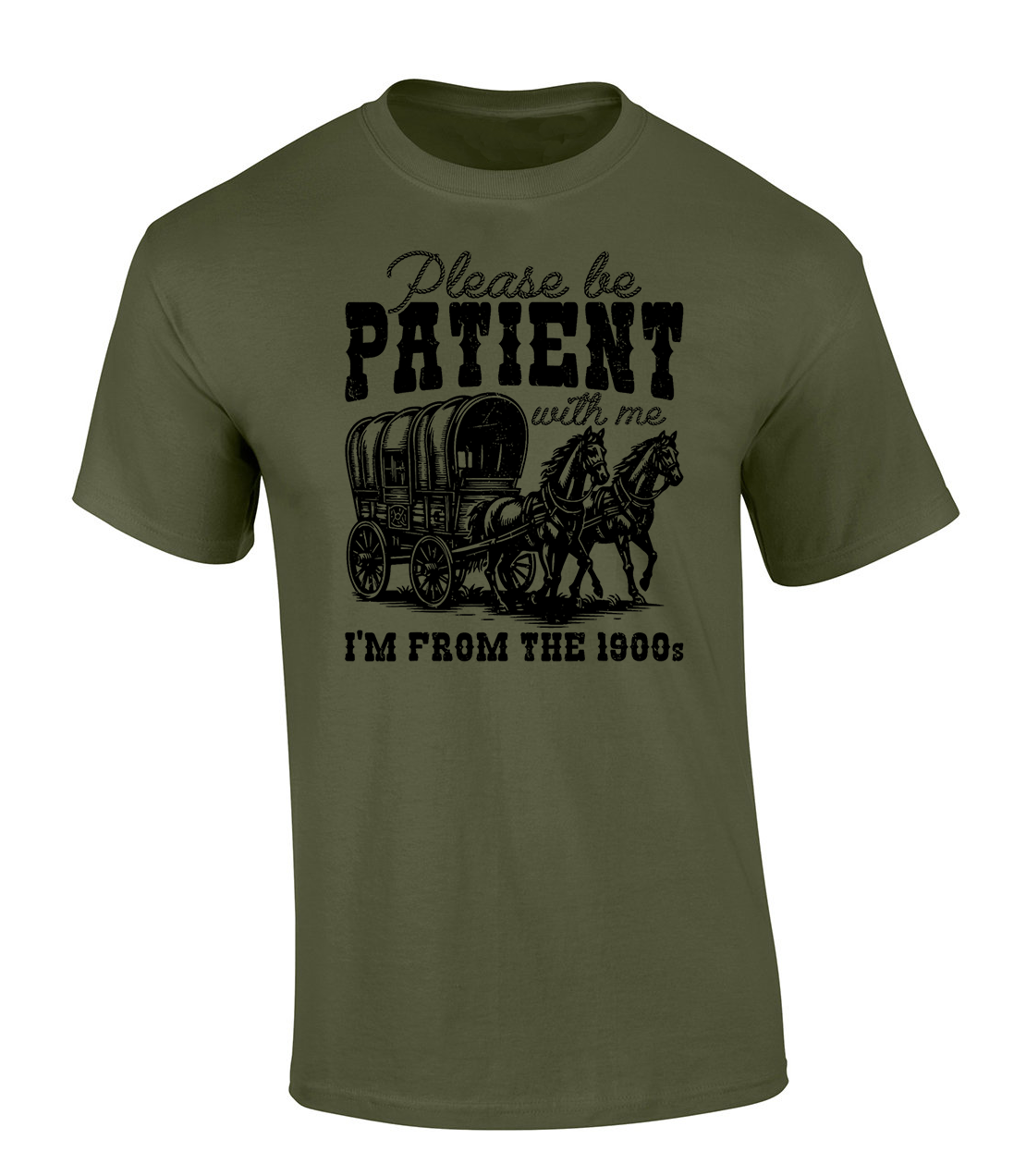 Trenz Shirt Company Mens Funny Be Patient With Me I'm From The 1900's Horse - Picture 3 of 3