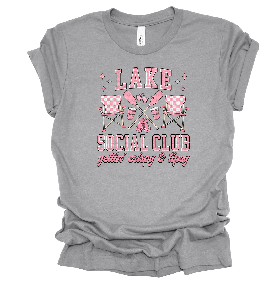 Trenz Shirt Company Women's Cute Girly Lake Social Club Short Sleeve T-Shirt - Picture 2 of 5