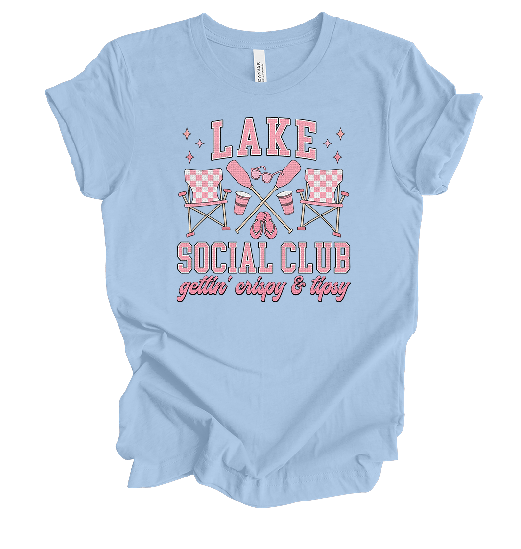 Trenz Shirt Company Women's Cute Girly Lake Social Club Short Sleeve T-Shirt - Picture 3 of 5