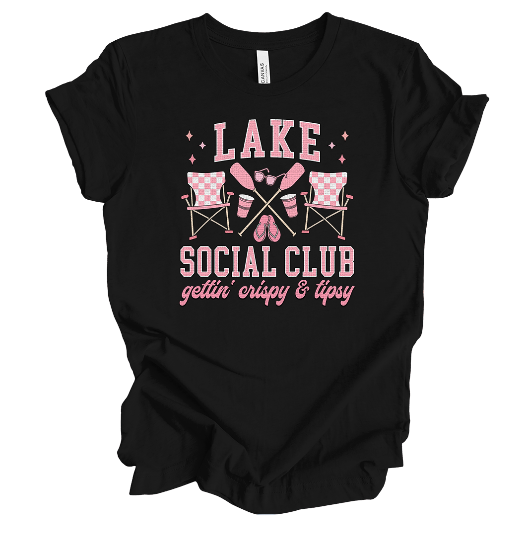 Trenz Shirt Company Women's Cute Girly Lake Social Club Short Sleeve T-Shirt - Picture 4 of 5