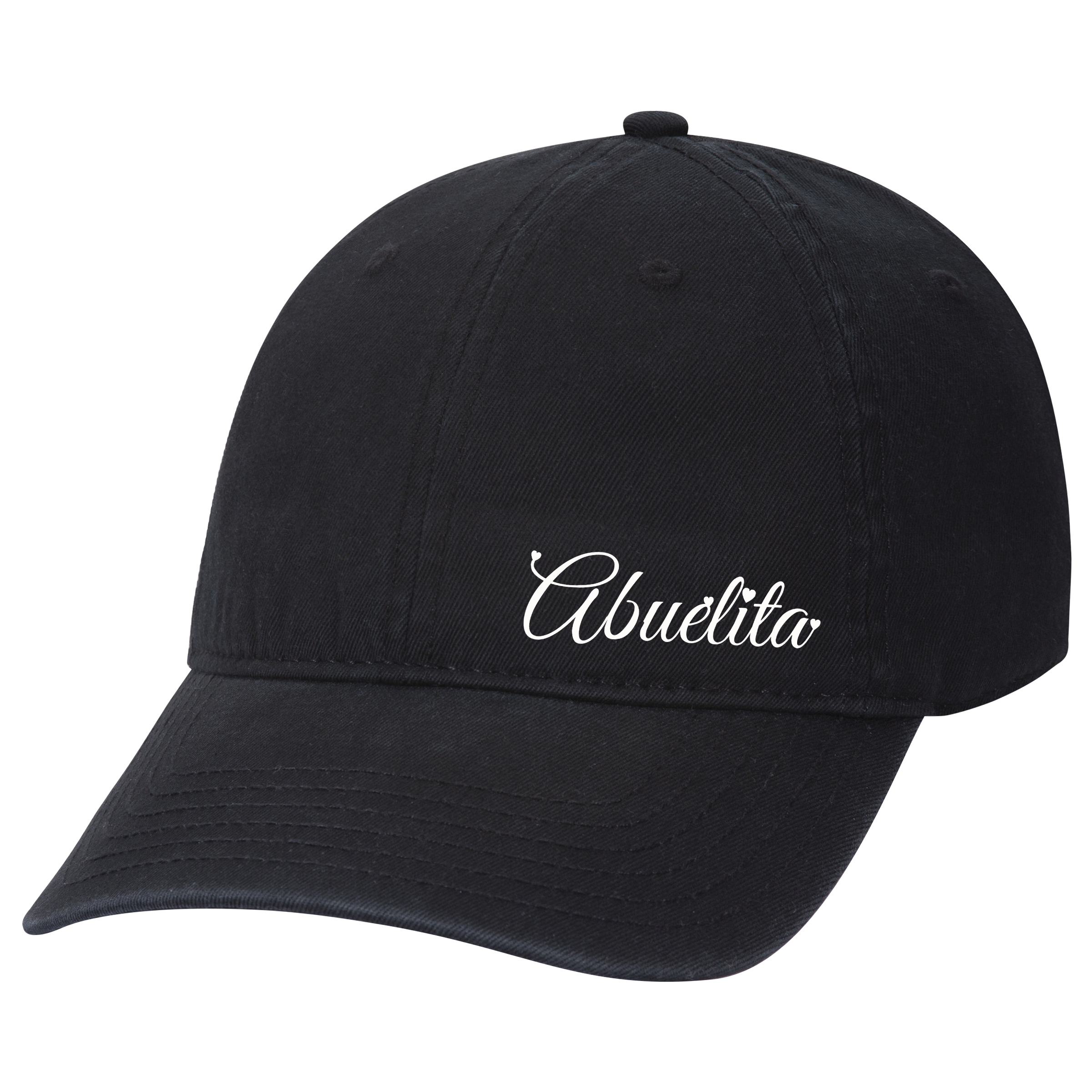 Womens Cute Heart Names In Cursive Mother's Day Embroidered Black