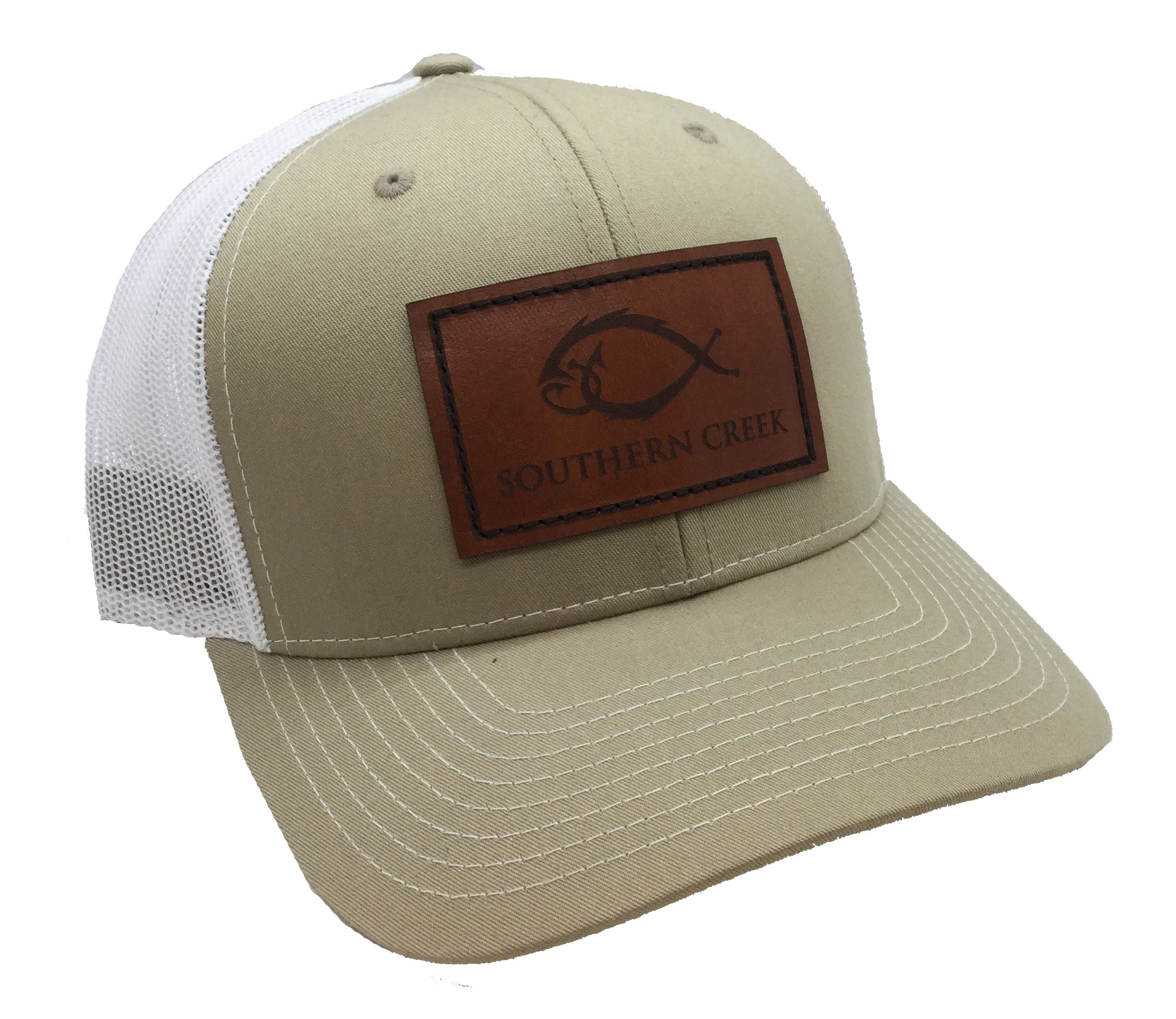 leather patch fishing hat