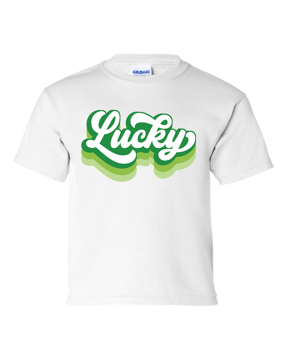 Retro Lucky Youth Kids St. Patricks Day Shamrock Short Sleeve T-shirt Graphic - Picture 9 of 12
