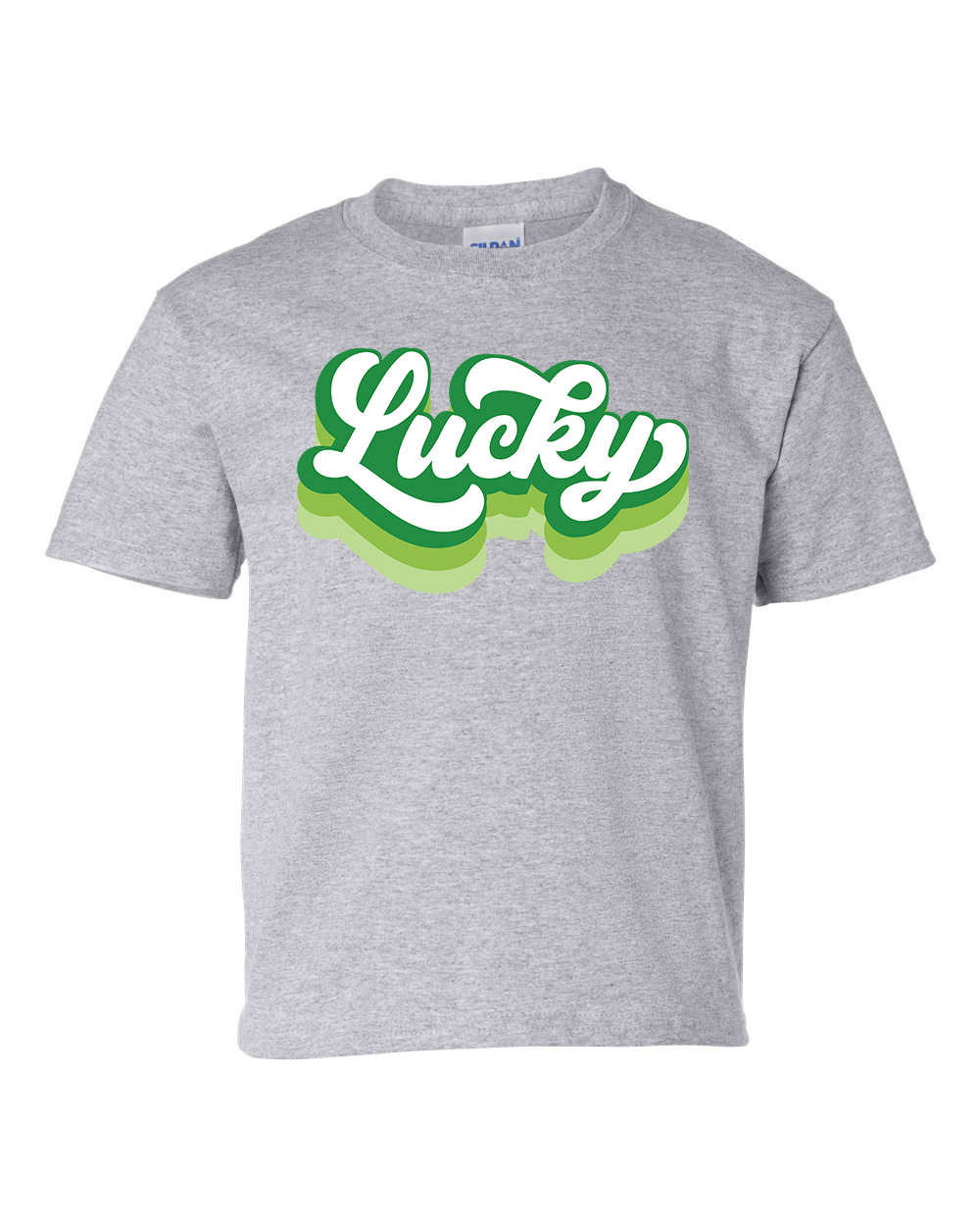 Retro Lucky Youth Kids St. Patricks Day Shamrock Short Sleeve T-shirt Graphic - Picture 5 of 12