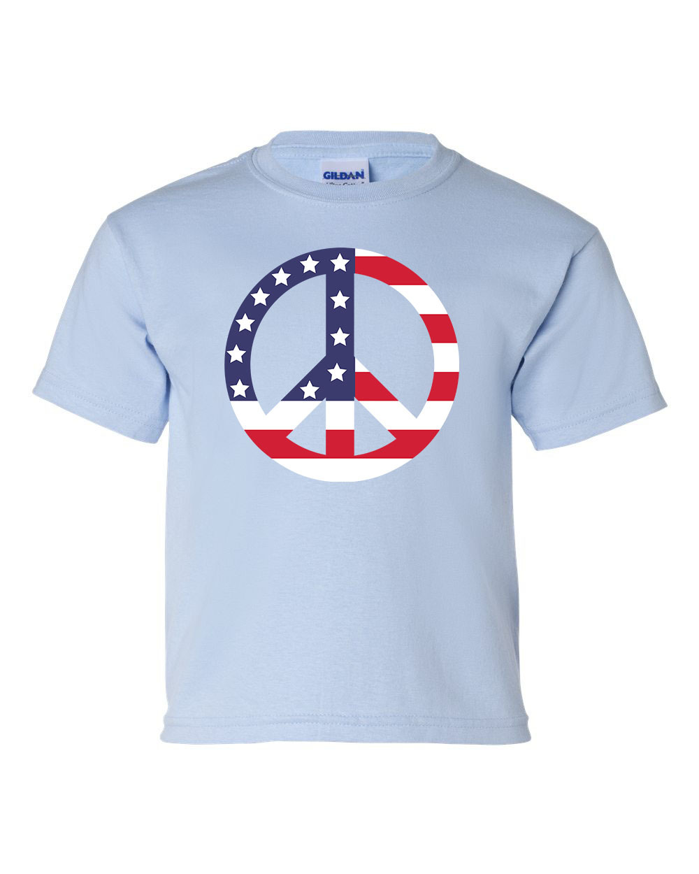 USA American Flag Peace Sign 4th of July American Youth Kids Children's T-shirt - Picture 2 of 12