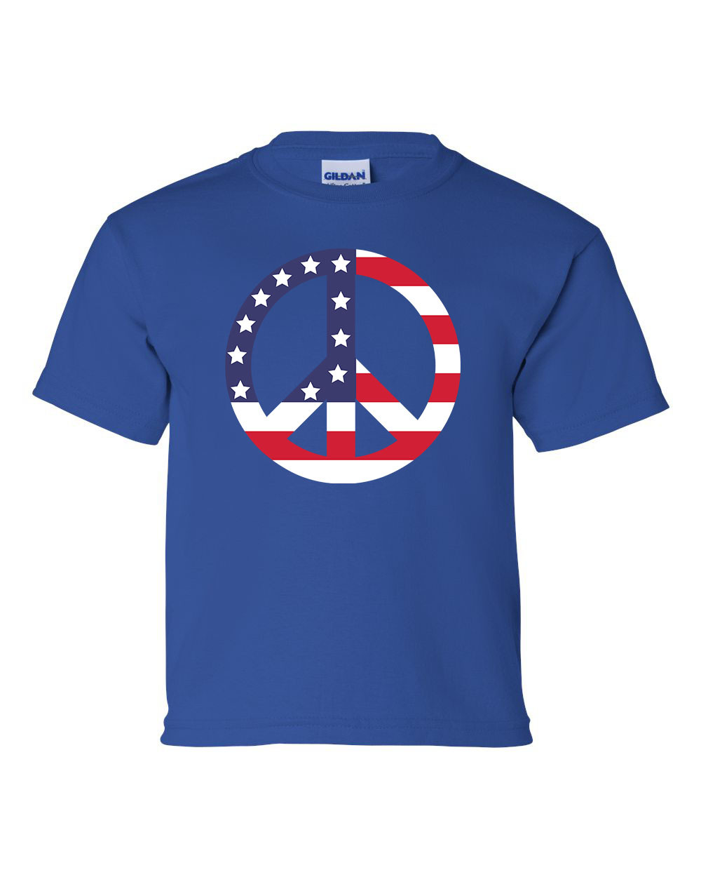 USA American Flag Peace Sign 4th of July American Youth Kids Children's T-shirt - Picture 6 of 12
