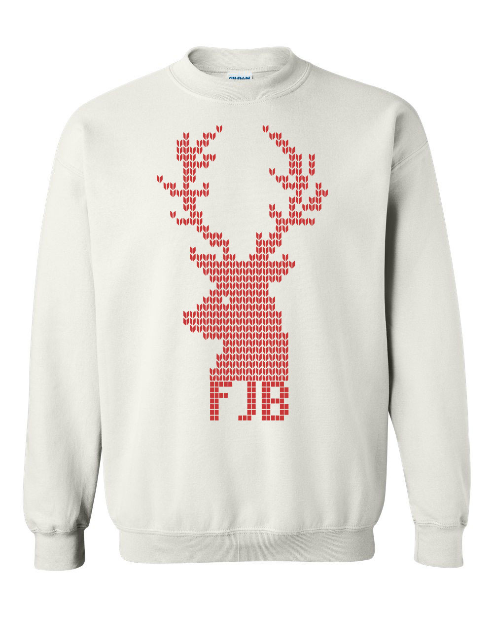 Men's Funny Tacky Christmas Sweater Reindeer Antlers FJB Crewneck