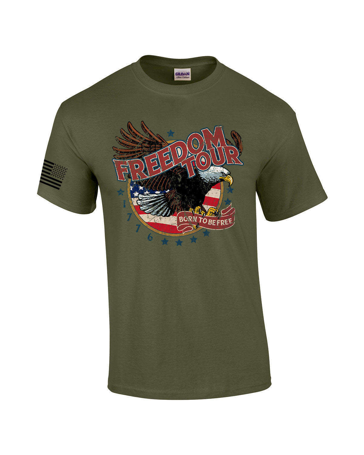 USA Bald Eagle Freedom Tour American Flag Tee Fourth of July Independence Day - Picture 13 of 16