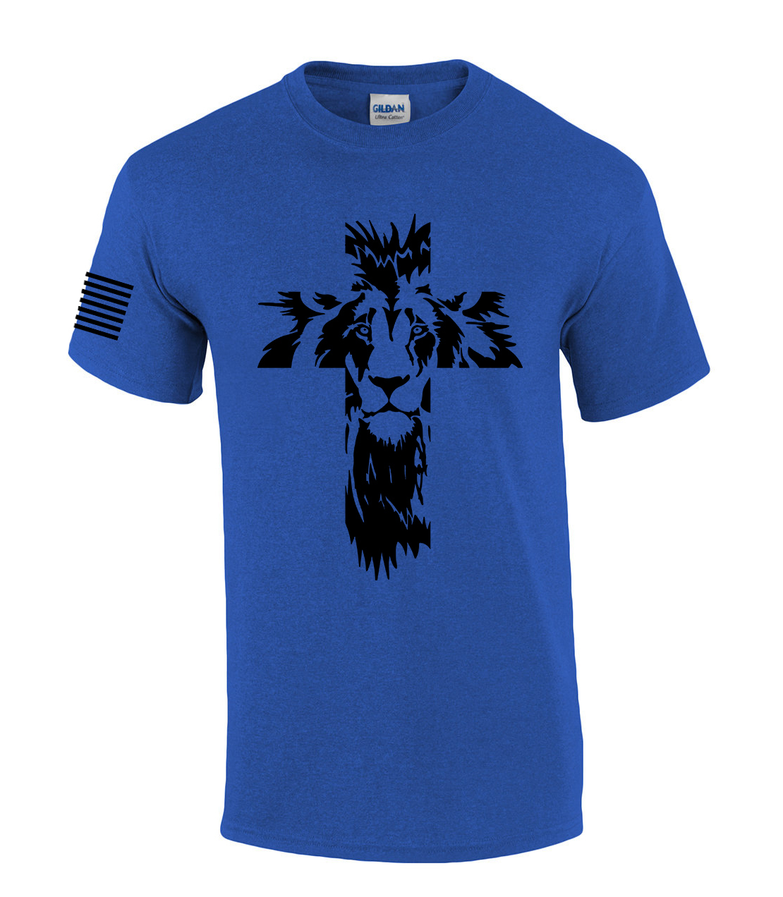 Lion of Judah Cross Mens Christian Short Sleeve T-Shirt Graphic Tee - Picture 9 of 10