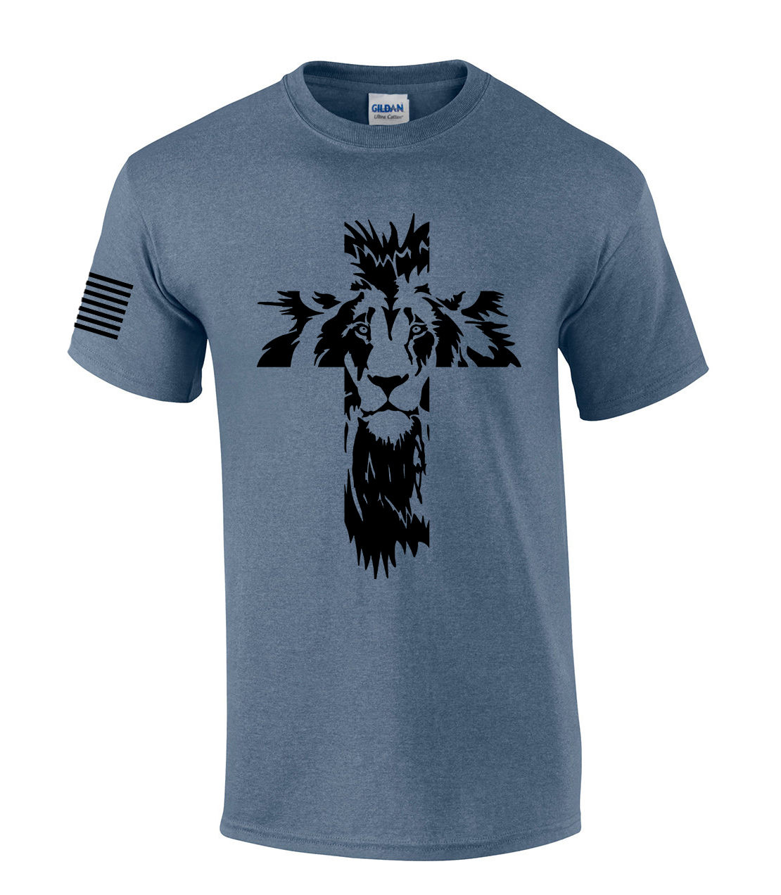 Lion of Judah Cross Mens Christian Short Sleeve T-Shirt Graphic Tee - Picture 8 of 10