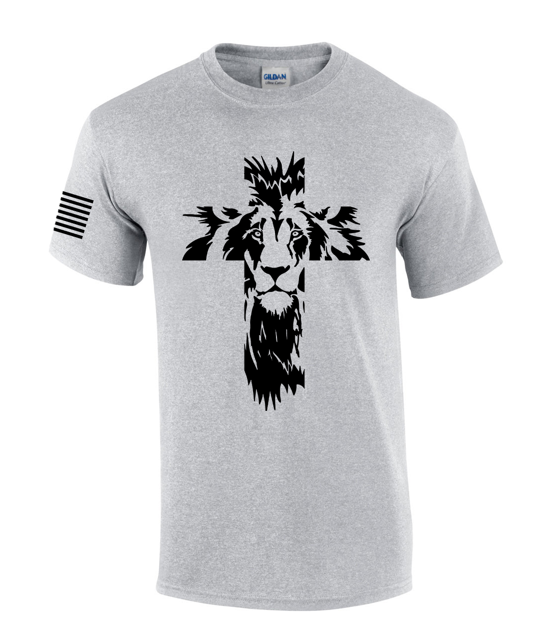 Lion of Judah Cross Mens Christian Short Sleeve T-Shirt Graphic Tee - Picture 10 of 10