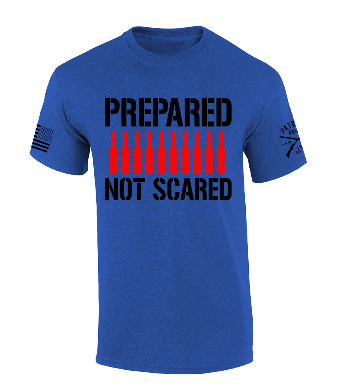 Patriot Pride Mens Patriotic T-shirt Prepared Not Scared Ammo American Flag - Picture 3 of 3