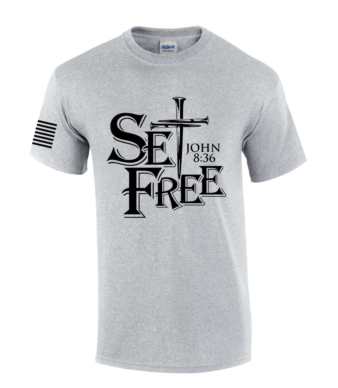If The Son Set You Free You Will Be Free Indeed John 8:36 Nail Cross Mens - Picture 12 of 12