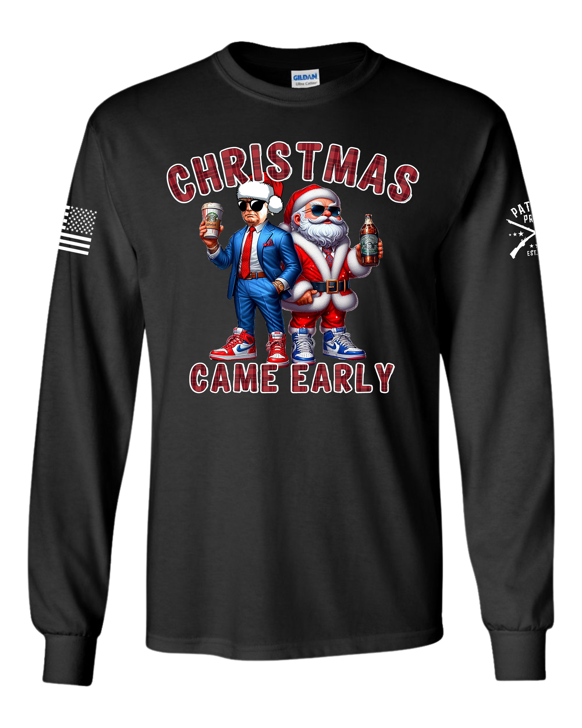 Patriot Pride Men's Funny Trump Santa Christmas Came Early Long