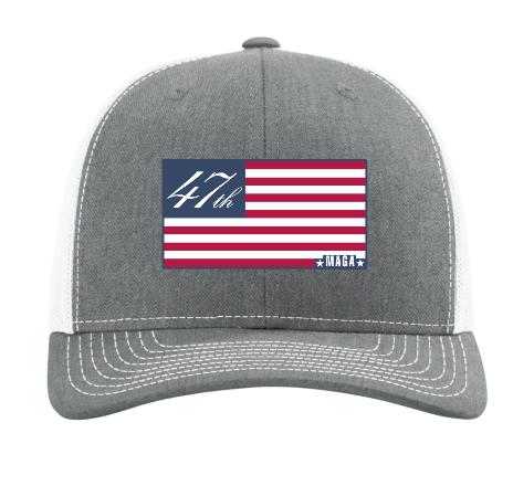 Trenz Shirt Company Mens Trump 47th USA MAGA Flag Mesh Back Trucker Hat - Picture 4 of 5