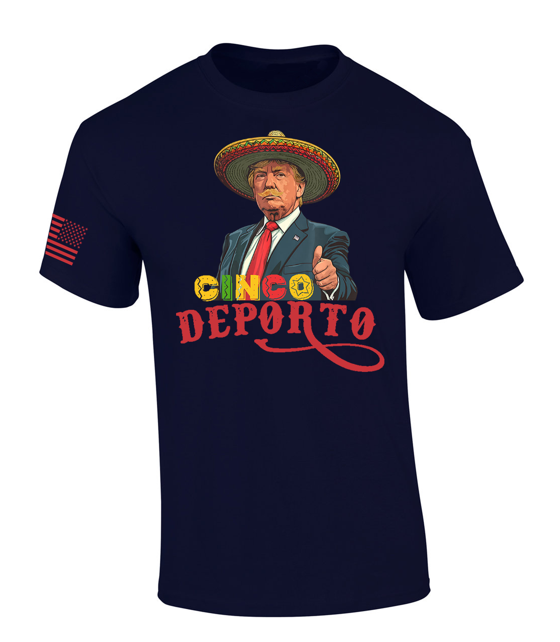 Trenz Shirt Company Mens Funny Political Trump Cinco Deporto Short Sleeve - Picture 2 of 4