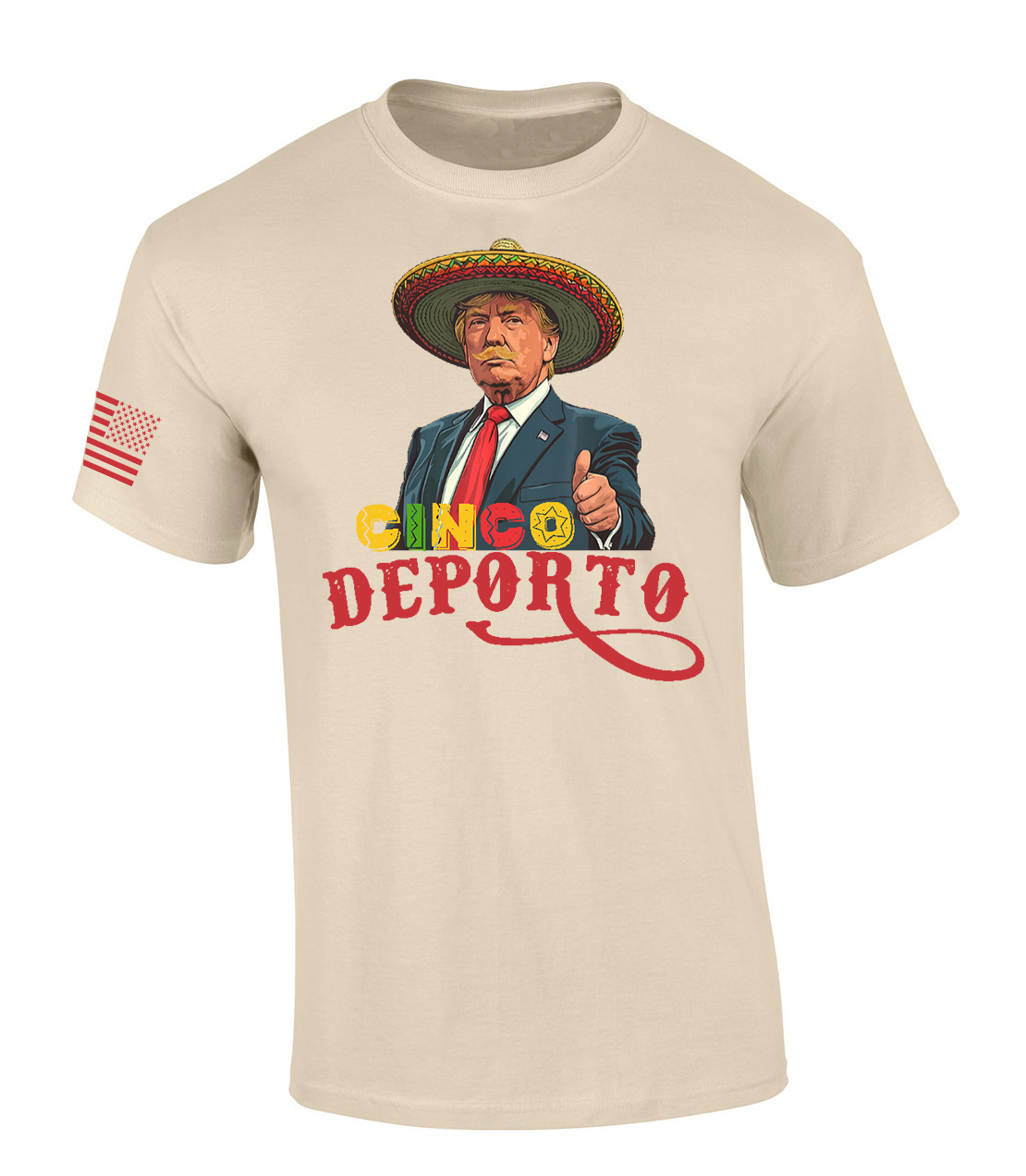 Trenz Shirt Company Mens Funny Political Trump Cinco Deporto Short Sleeve - Picture 3 of 4