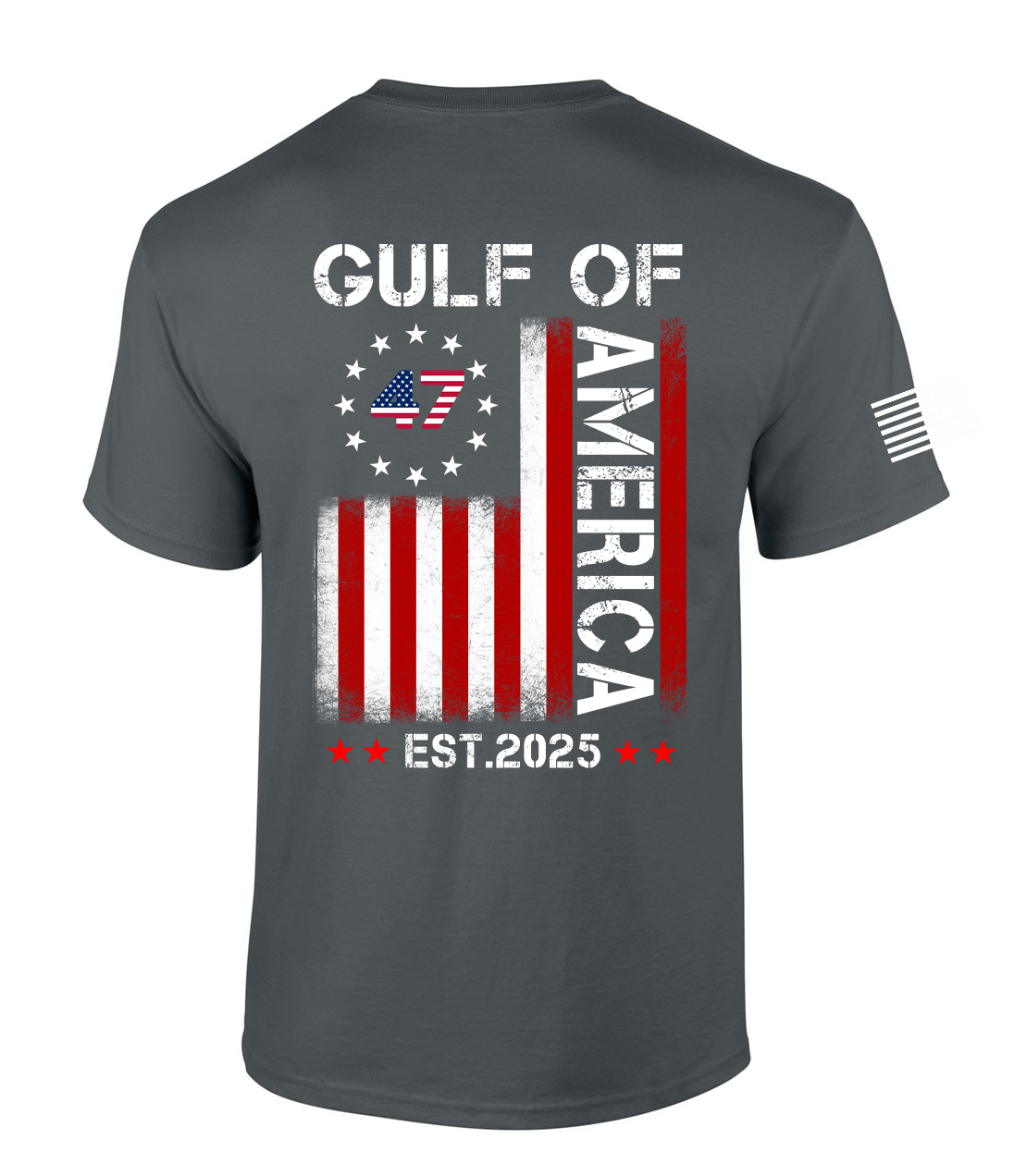 Patriot Pride American Flag Gulf Of America 47 EST. 2025 Mens Short-Sleeve - Picture 10 of 11