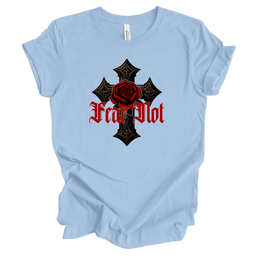 Trenz Shirt Company Womens Fear Not Rose Cross Short-Sleeve T-Shirt - Picture 2 of 5