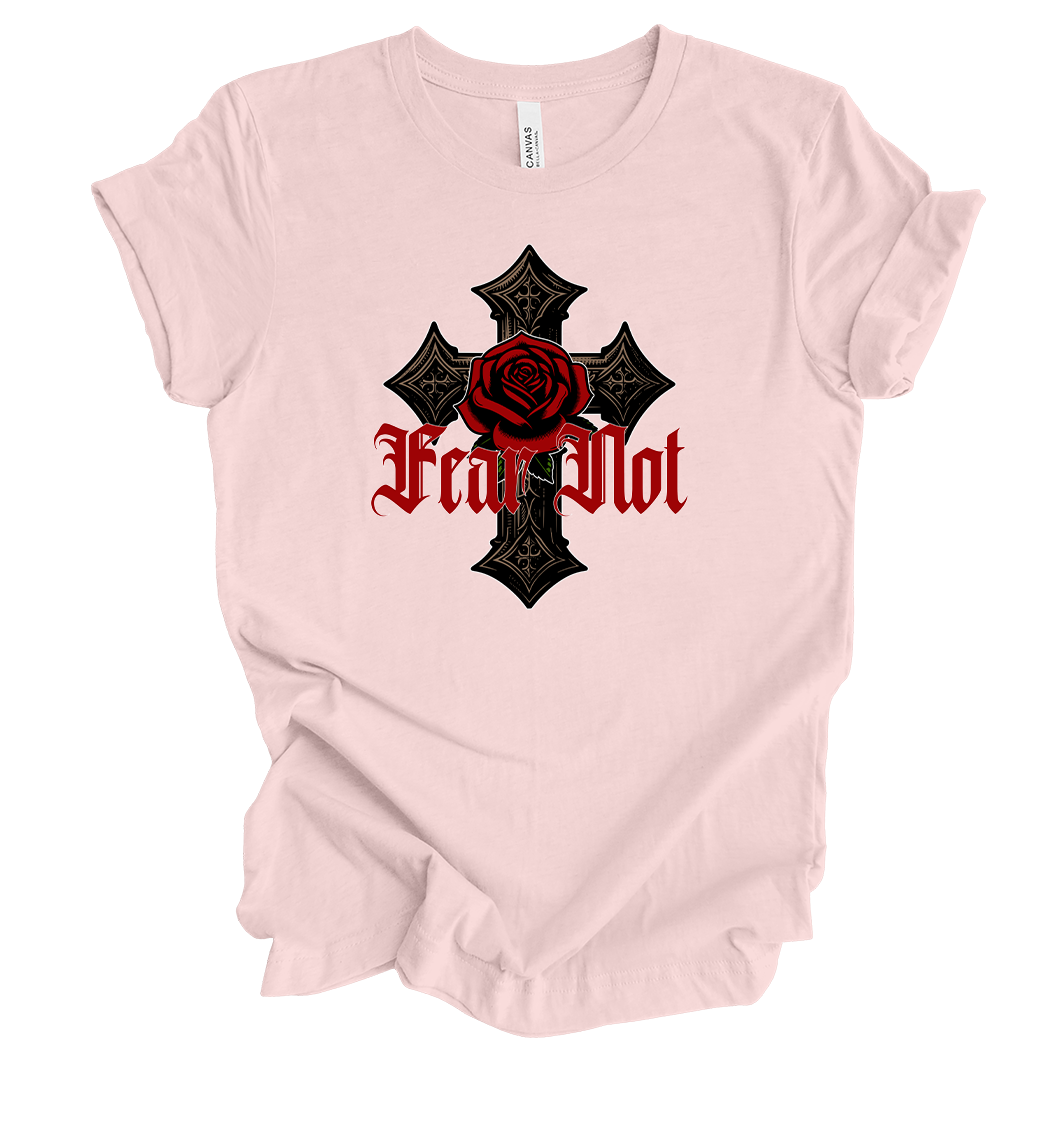Trenz Shirt Company Womens Fear Not Rose Cross Short-Sleeve T-Shirt - Picture 4 of 5