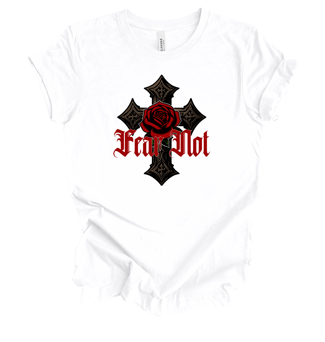Trenz Shirt Company Womens Fear Not Rose Cross Short-Sleeve T-Shirt - Picture 5 of 5