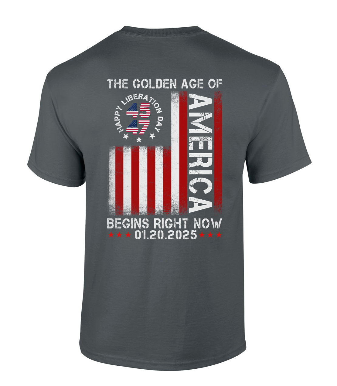 Trenz Shirt Company Mens Trump 45-47 Happy Liberation Day The Golden Age Of - Bild 3 von 4