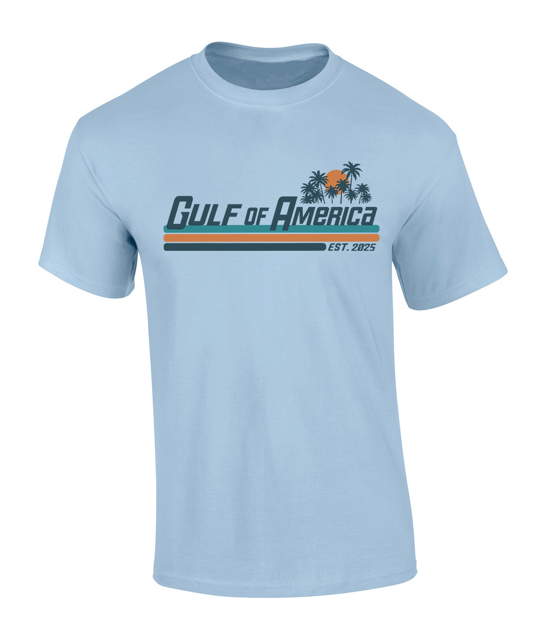 Trenz Shirt Company Gulf of America Sunset Palm Trees Mens Short-Sleeve T-Shirt - Imagen 7 de 15