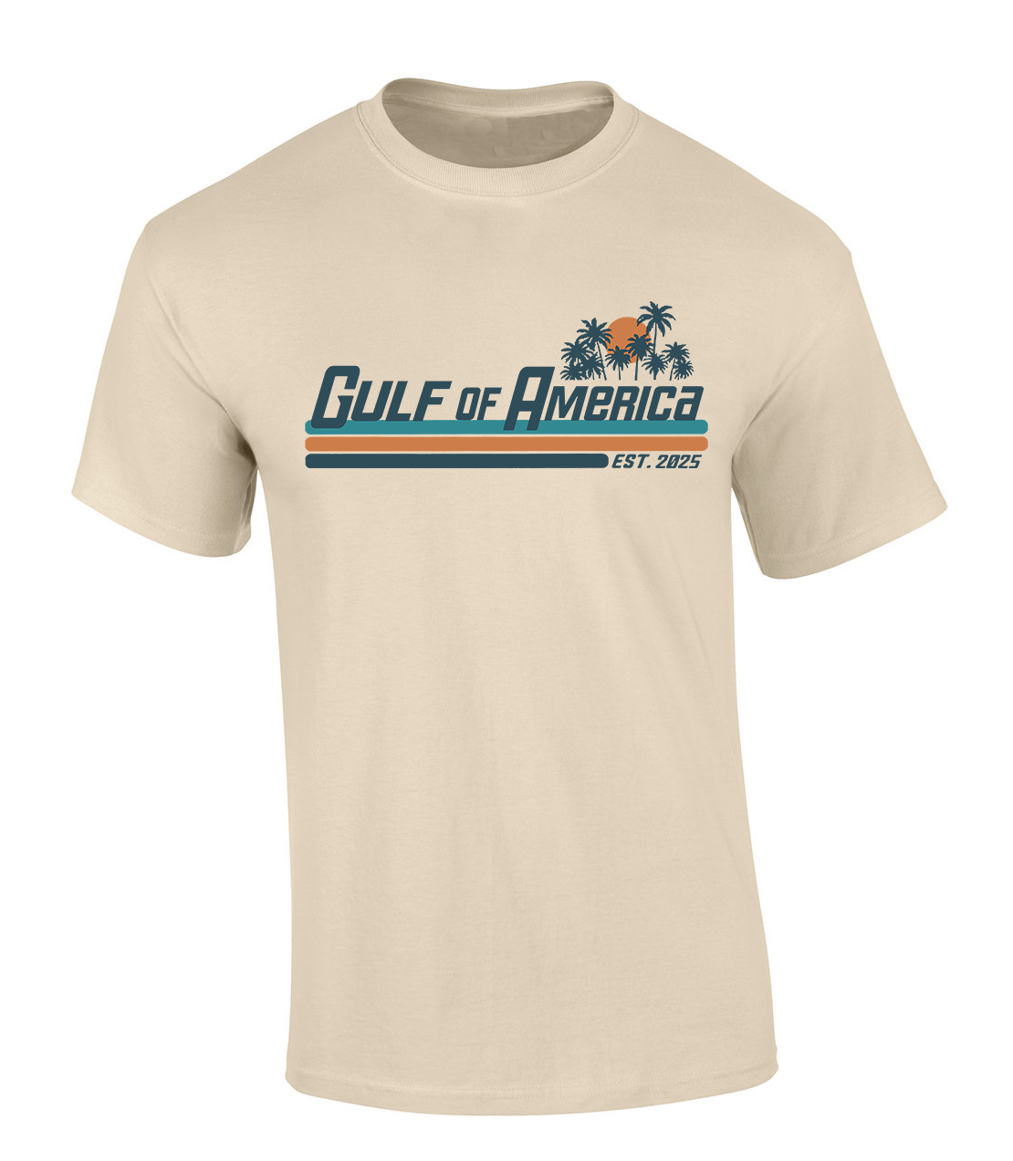 Trenz Shirt Company Gulf of America Sunset Palm Trees Mens Short-Sleeve T-Shirt - Imagen 11 de 15