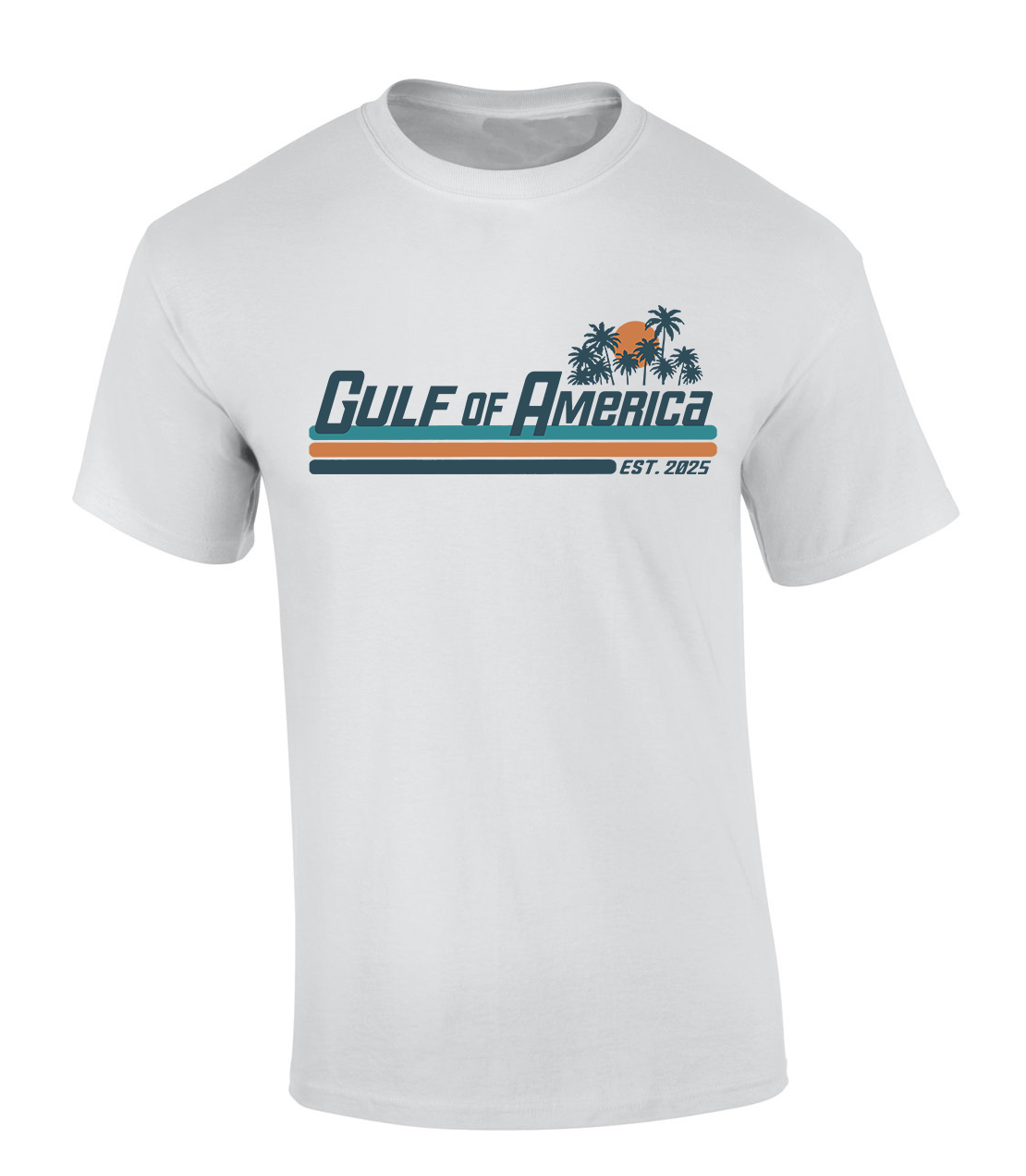 Trenz Shirt Company Gulf of America Sunset Palm Trees Mens Short-Sleeve T-Shirt