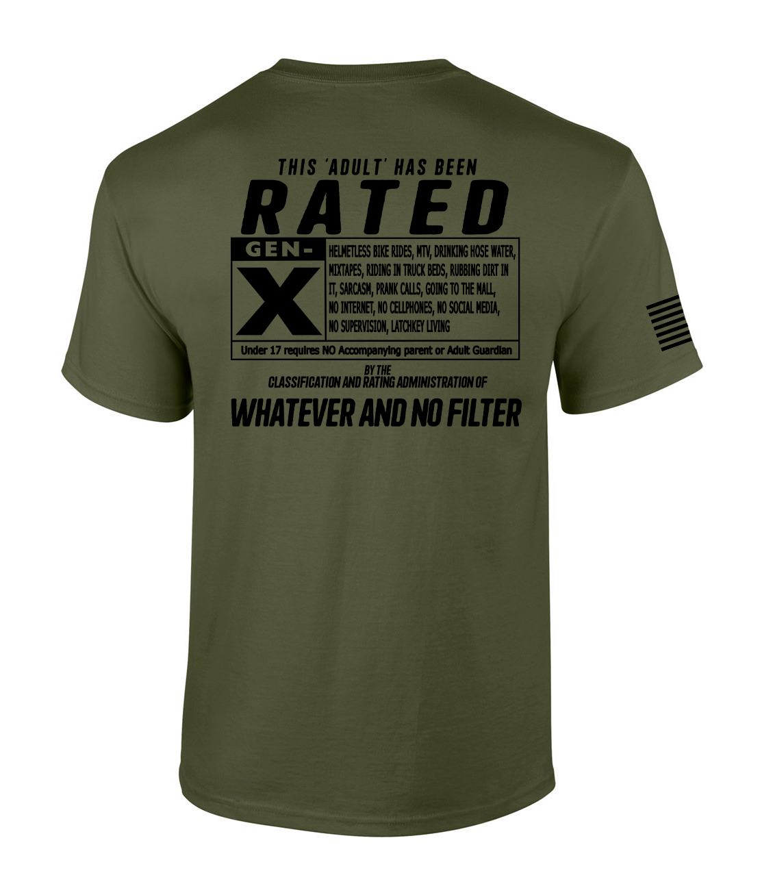 Patriot Pride This 'Adult' Has Been Rated GEN X American Flag Short-Sleeve - Picture 5 of 10