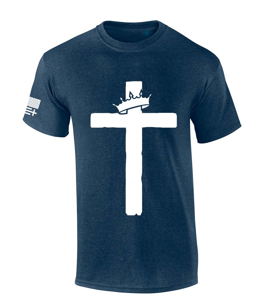 Trenz Shirt Company Mens Christian Tshirt Cross With Crown Jesus Short Sleeve - Bild 3 von 8