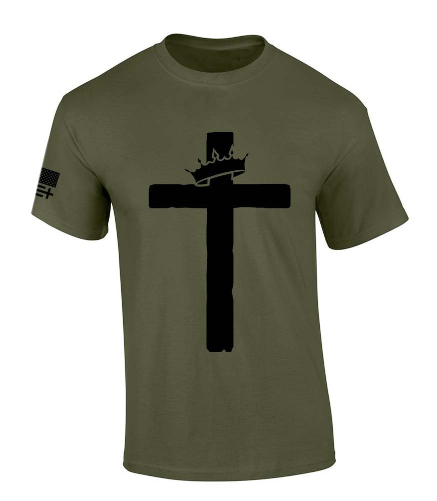 Trenz Shirt Company Mens Christian Tshirt Cross With Crown Jesus Short Sleeve - Bild 5 von 8