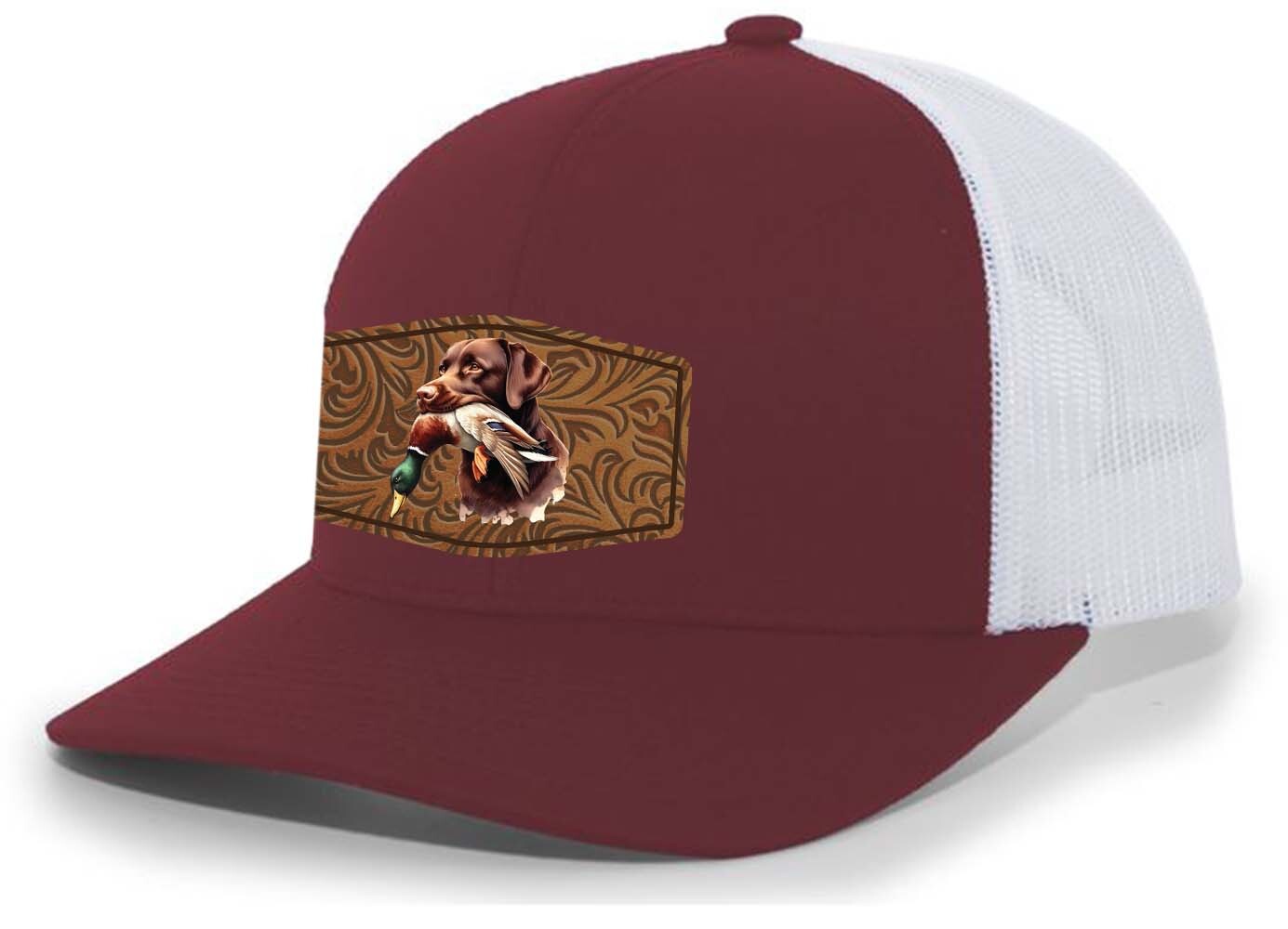 Heritage Pride AG Hat Co. Mens Patch Hat Chocolate Lab Duck Hunting Leather - Bild 7 von 18