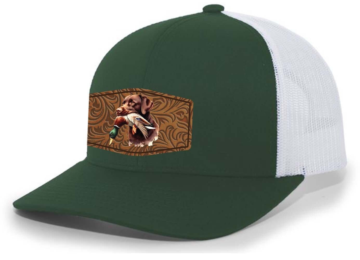 Heritage Pride AG Hat Co. Mens Patch Hat Chocolate Lab Duck Hunting Leather - Bild 10 von 18