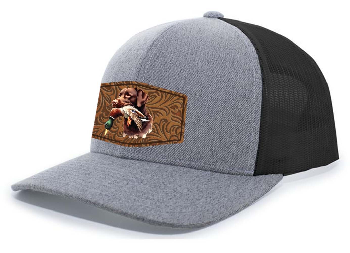 Heritage Pride AG Hat Co. Mens Patch Hat Chocolate Lab Duck Hunting Leather - Bild 11 von 18
