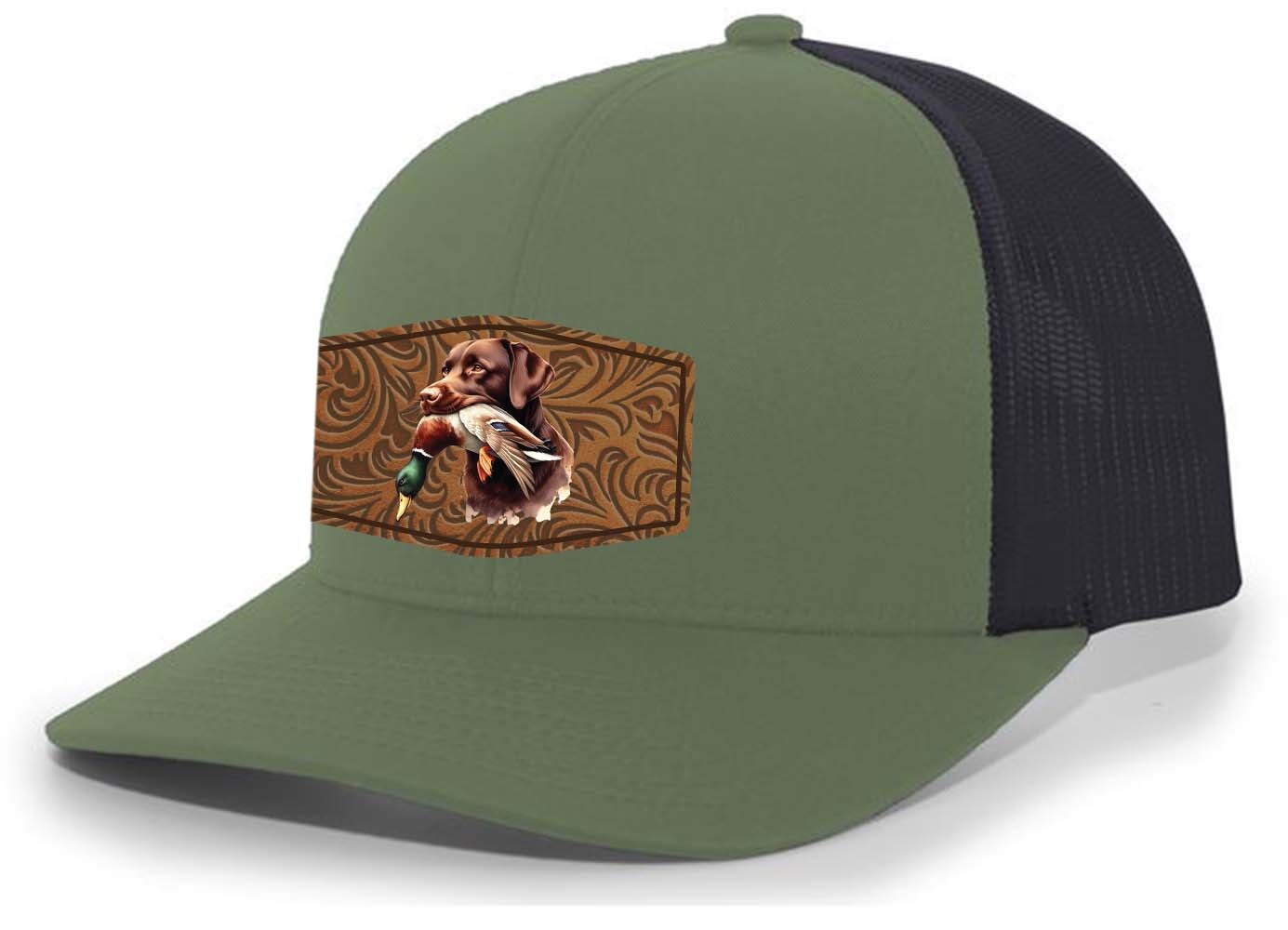 Heritage Pride AG Hat Co. Mens Patch Hat Chocolate Lab Duck Hunting Leather - Bild 13 von 18