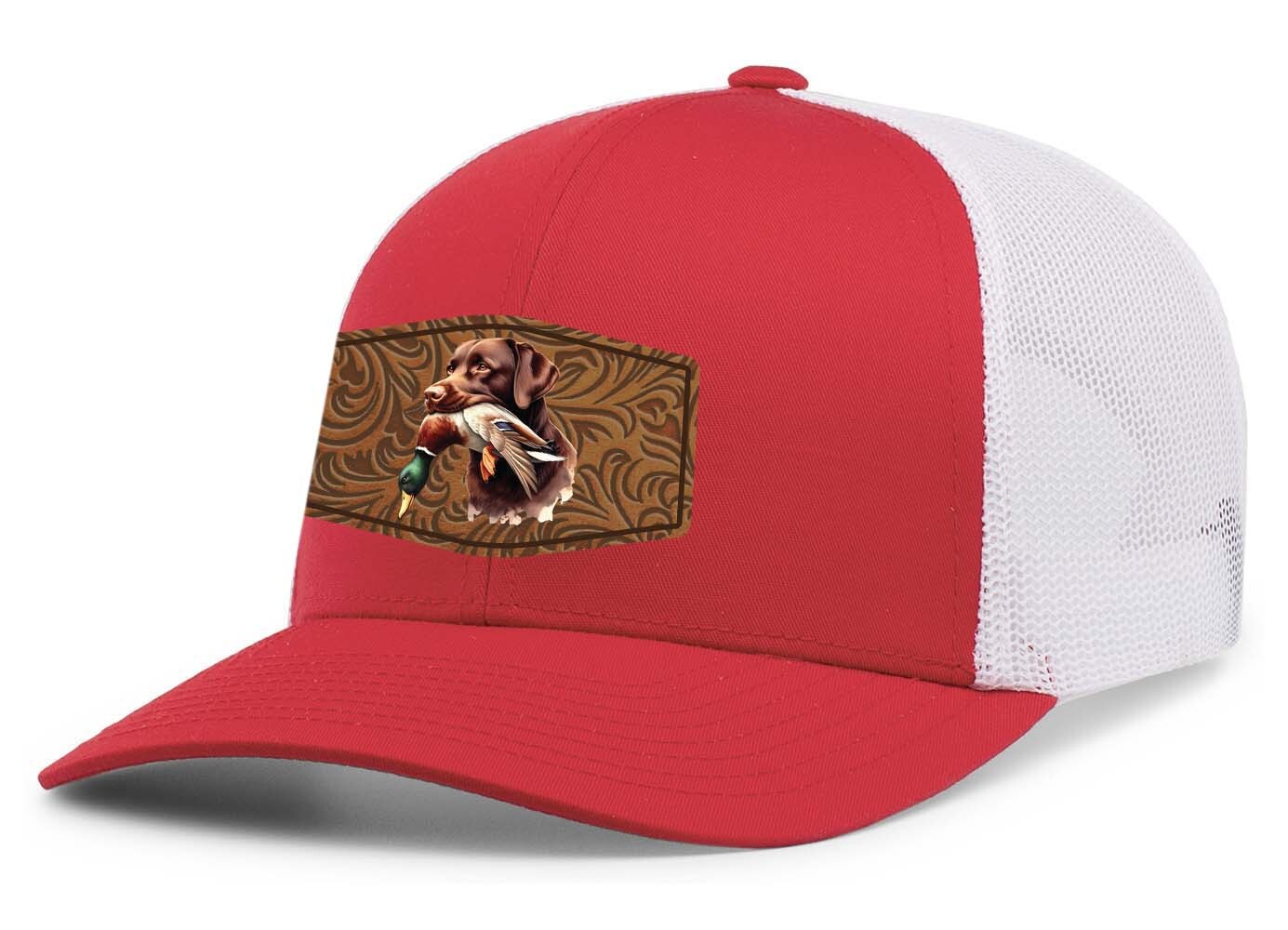 Heritage Pride AG Hat Co. Mens Patch Hat Chocolate Lab Duck Hunting Leather - Bild 15 von 18